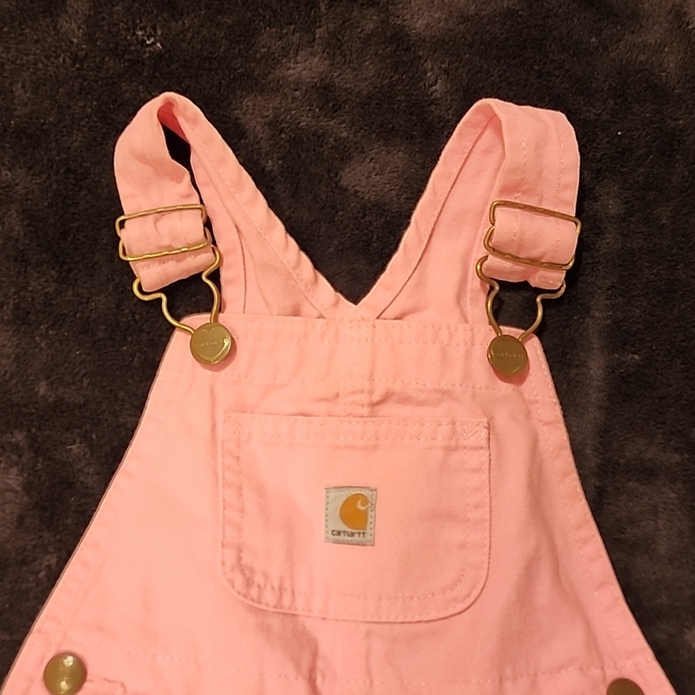 Pink toddler carharrt over alls